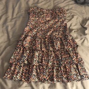 Express floral strapless dress